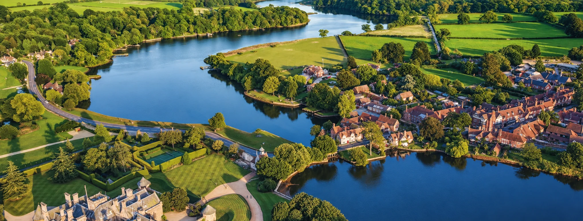 The Beaulieu River and village from the air